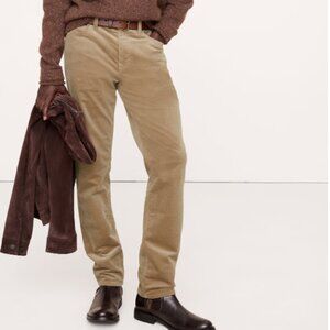 Banana Republic Mens Sand Beige Corduroy Slim Stretch Traveler Pant Size 33Wx32L